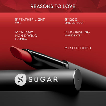 SUGAR Cosmetics Matte Attack Transferproof Lipstick: 01 Bold Play, 2 g