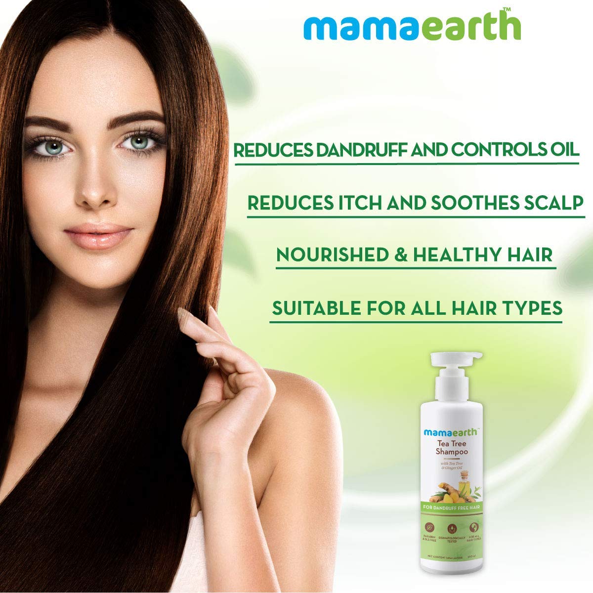 Mamaearth Tea Tree Anti Dandruff Shampoo: Tea Tree & Ginger Oil, 250 ml