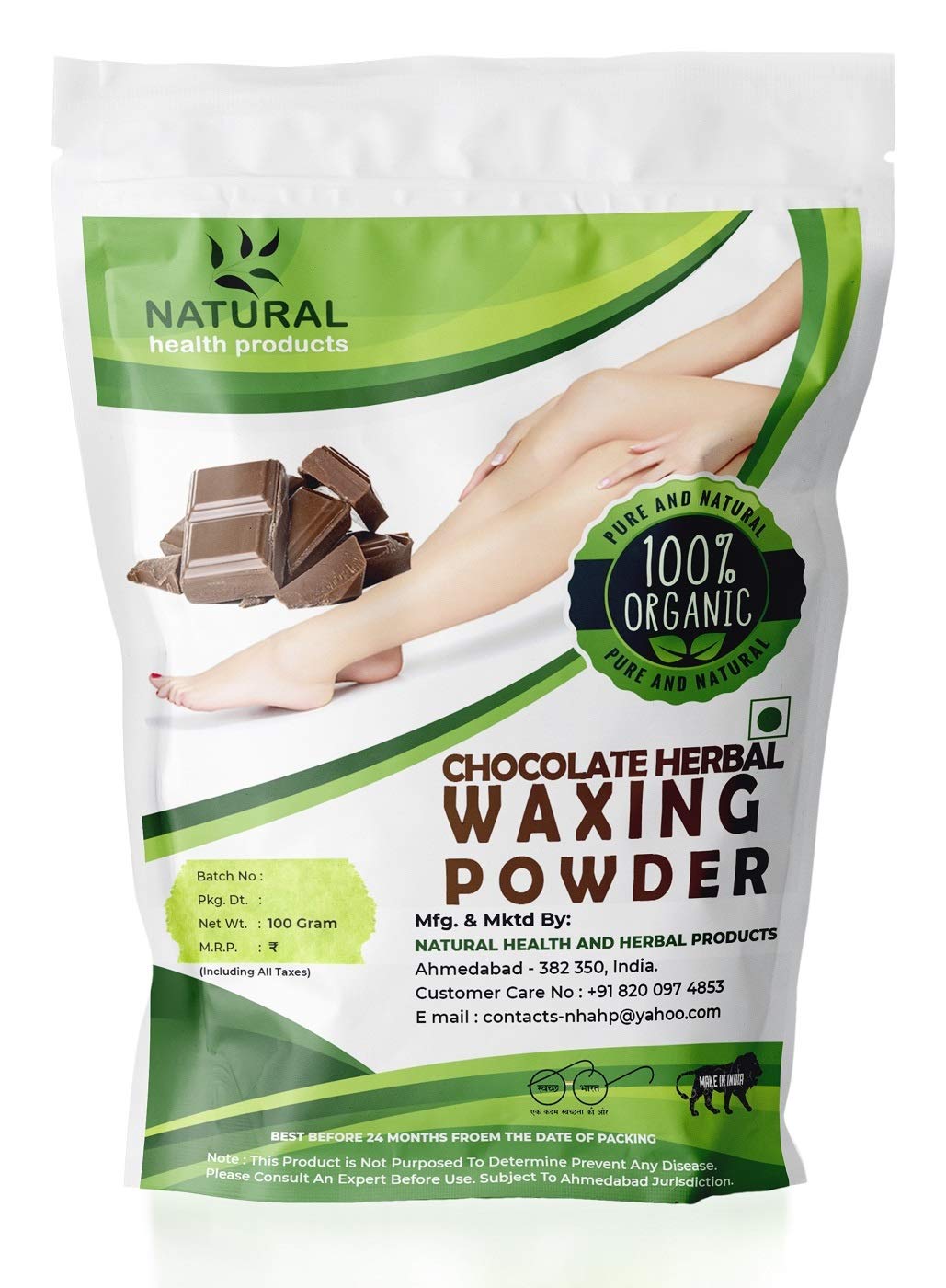 Natural Health Products Chocolate Herbal WAXING Powder for Naturally Instant Remover of Ha
