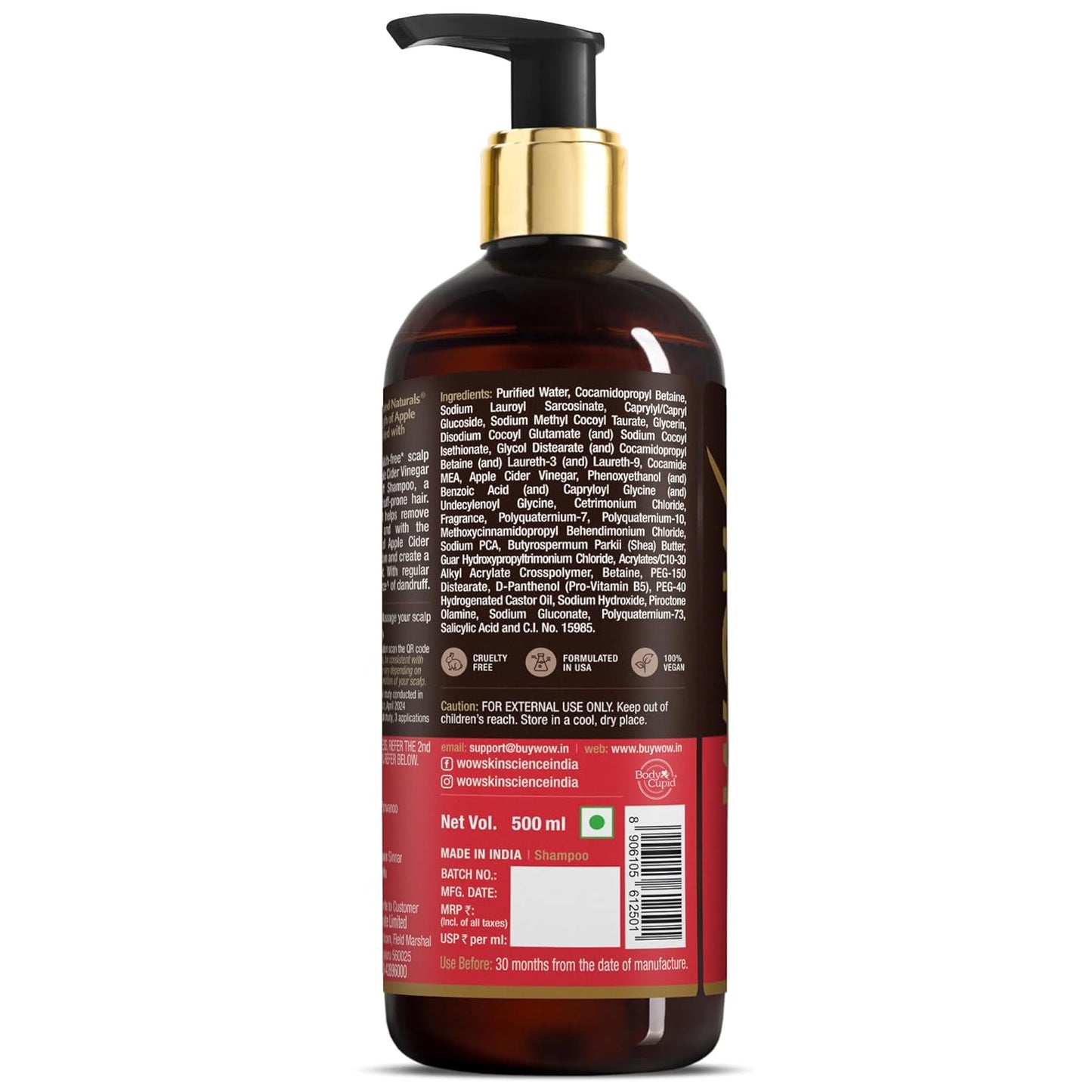 WOW Apple Cider Vinegar & Biotin Shampoo: 500 ml