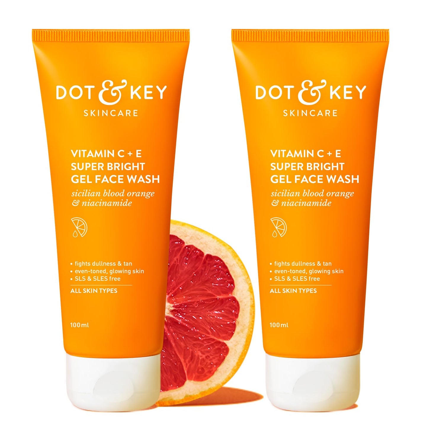 Dot & Key Vitamin C + E Super Bright Gel FaceWash Combo (Pack of 2, 100gm each) For Glowin