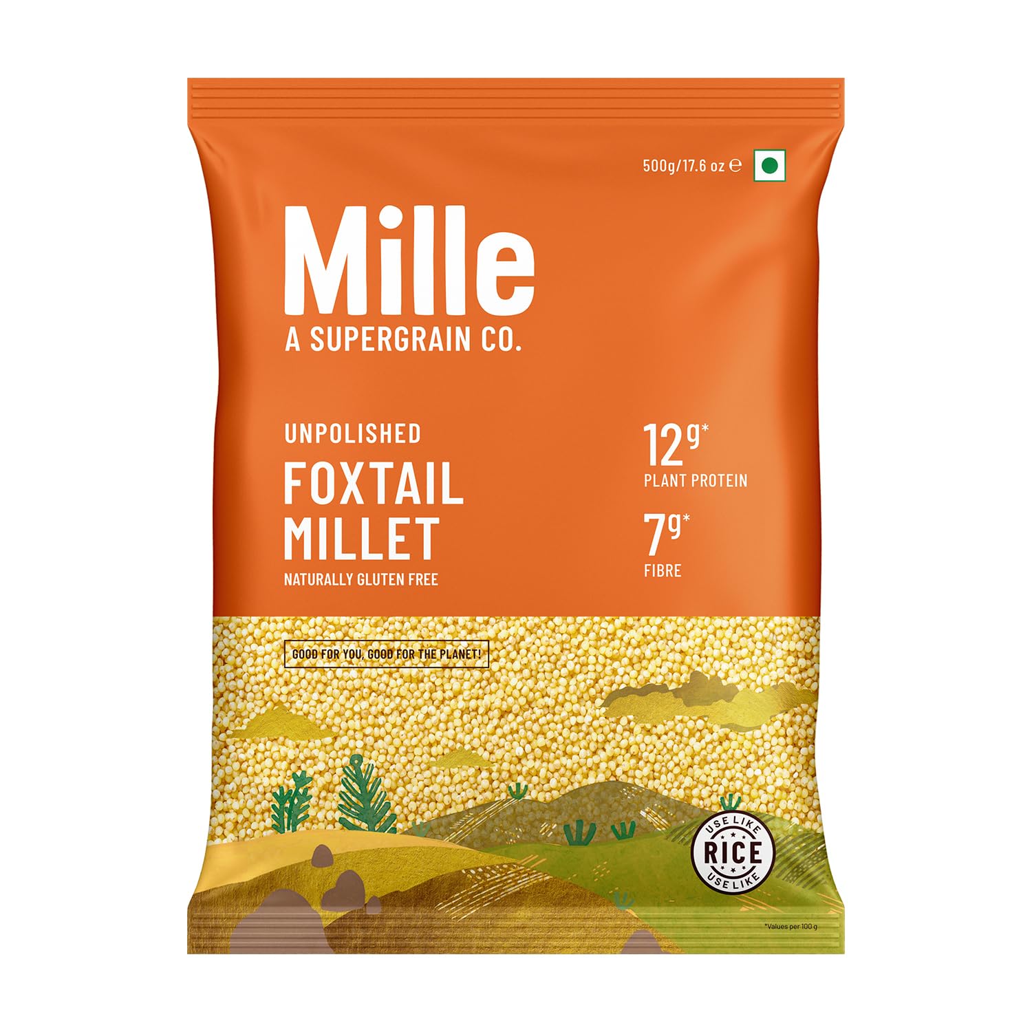 Mille Foxtail Millet Whole Grain: 500g, Certified Low