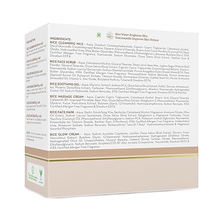 Mamaearth Rice Facial Kit With Rice Water & Niacinamide for Glass Skin - 60 g |