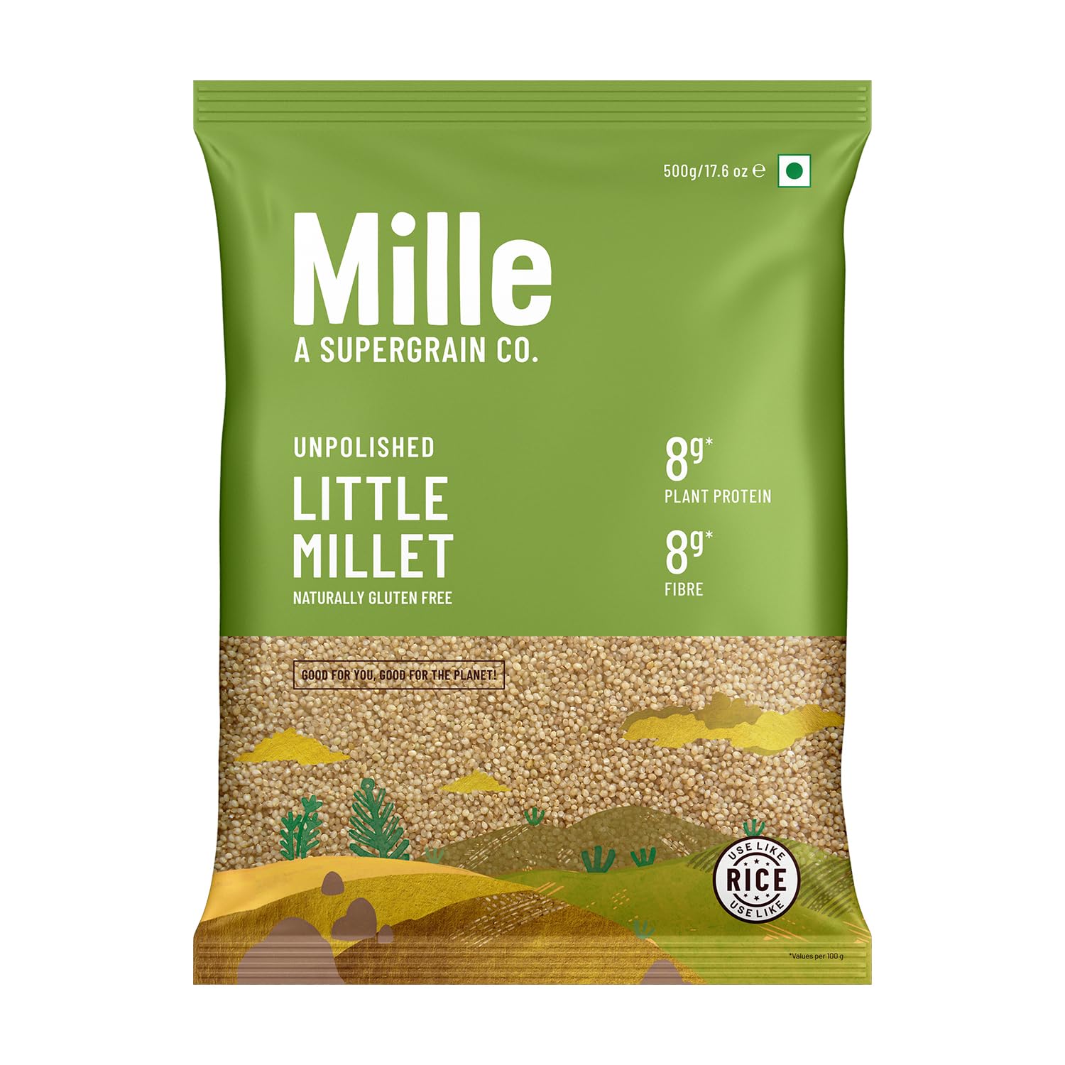 Mille Little Millet Whole Grain: 500g, Gluten