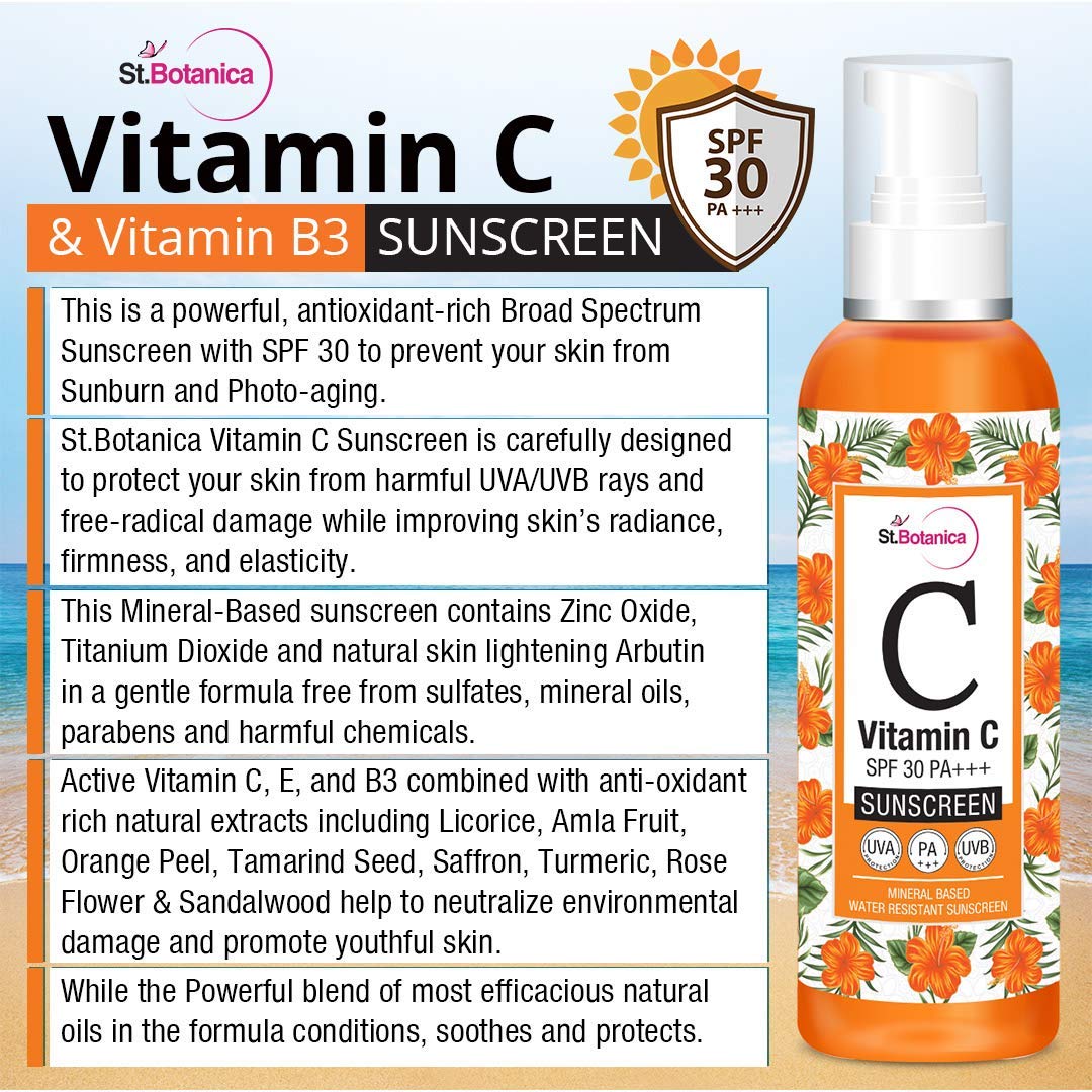 StBotanica Vitamin C Sunscreen: SPF 30 PA+++, 120 ml