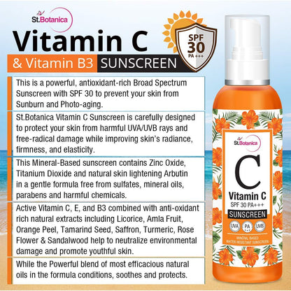 StBotanica Vitamin C Sunscreen: SPF 30 PA+++, 120 ml
