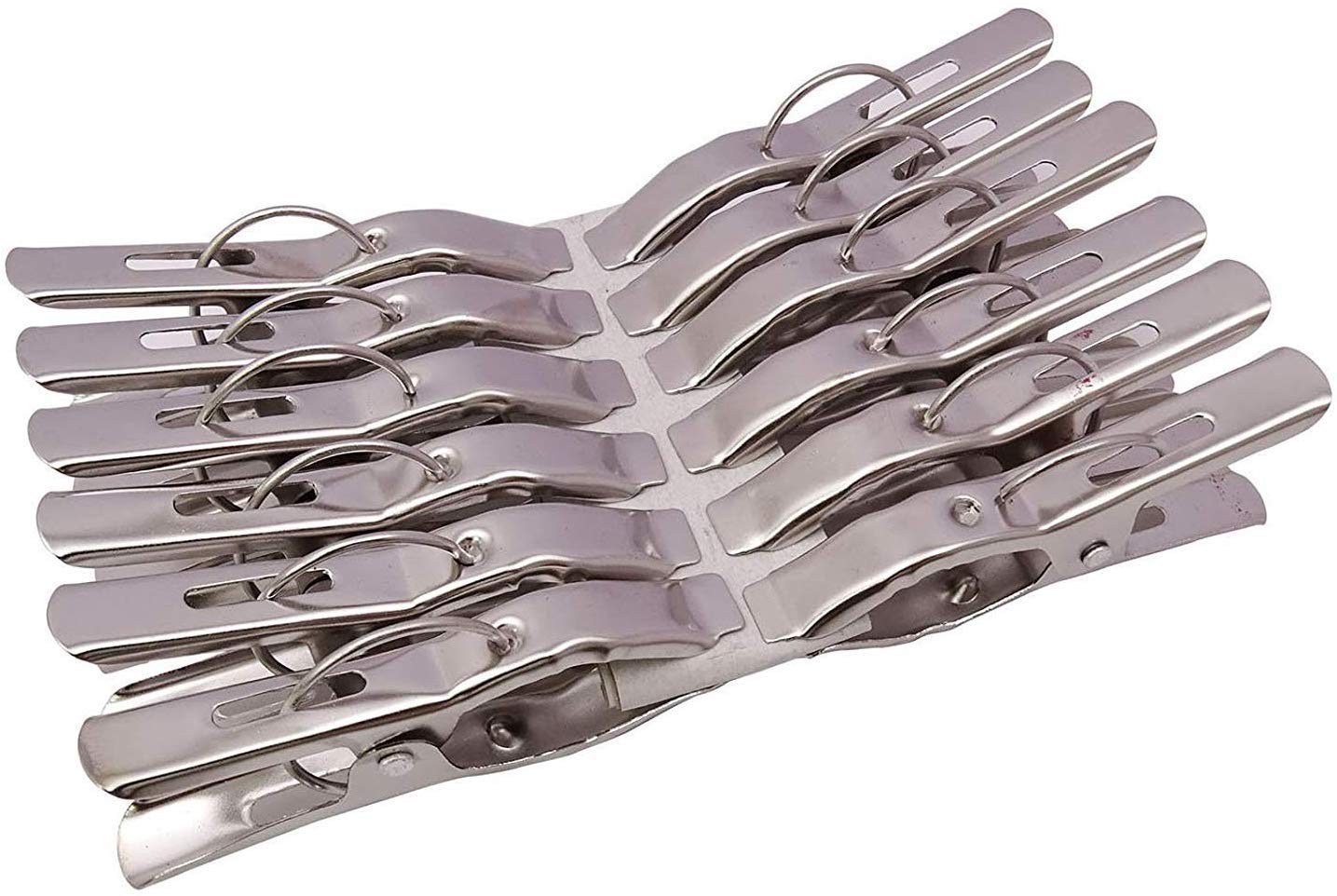 iKonbi Stainless Steel Multipurpose/Cloth Clip/Cloth Pegs/Laundry/Home Pack of 12 Pcs
