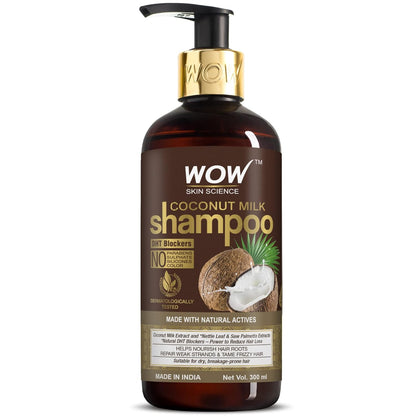 WOW Coconut Milk Shampoo: No Sulphate/Paraben/Silicone, 300