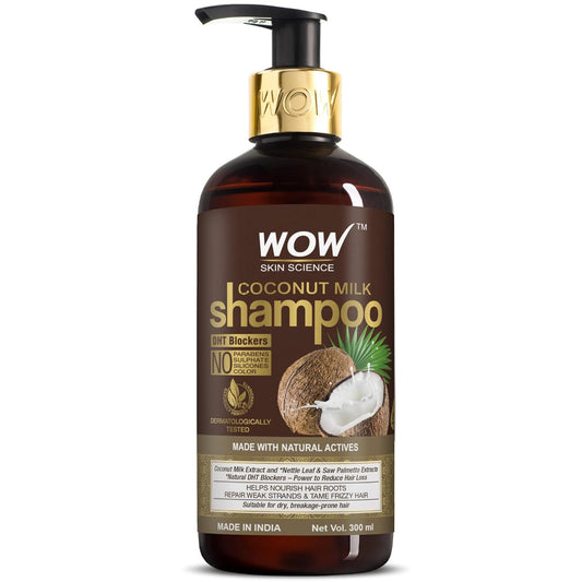 WOW Coconut Milk Shampoo: No Sulphate/Paraben/Silicone, 300