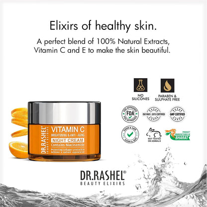 Dr Rashel Vitamin C Face Night Cream: Niacinamide & Collagen, 1.76 oz