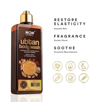 WOW Ubtan Foaming Hydrating Body Wash: 250 ml