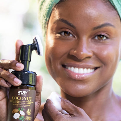 WOW Coconut Hydrating Foaming Face Wash Cleaner: With Brush, 150 ml