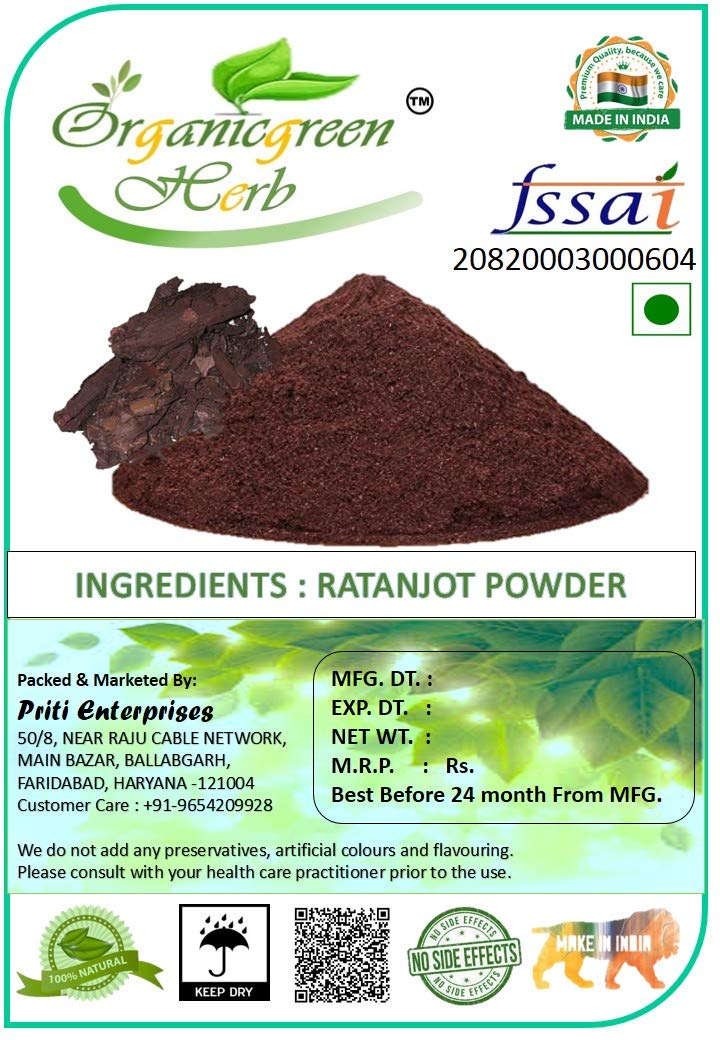 Organicgreen Herb Ratan jot RATANJOT - 400 GMS LALJADI | DAMINI BALCHAD | ONOSMA | Orchane