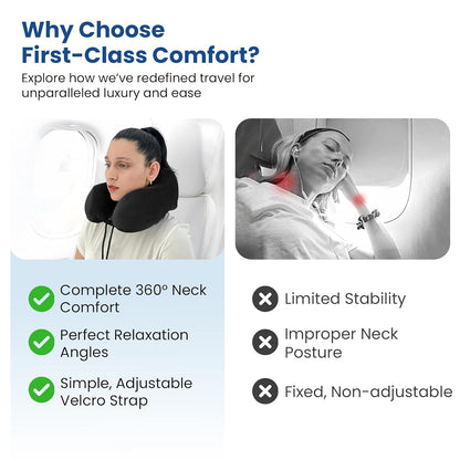CareFoam Memory Foam Travel Pillow, Comfortable & Supportive Neck Pillow, Pain Relief Sleeping Neck Pillows for Travel, Airplane Pillow for Sleeping Airplane, Car, Office and Home