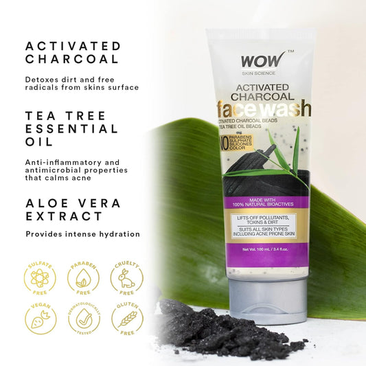 WOW Activated Charcoal Face Wash: 100 ml