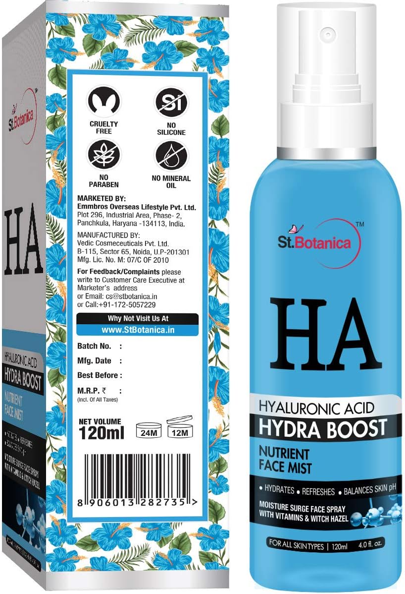 StBotanica Hyaluronic Acid Hydra Boost Face Mist: 120 ml