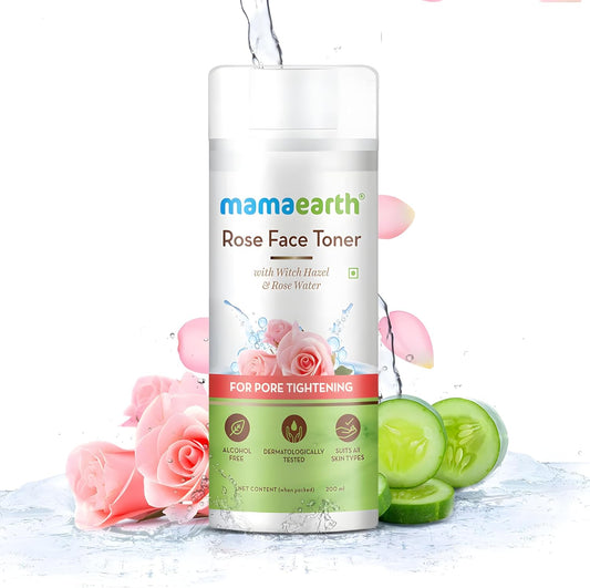 Mamaearth Rose Water Face Toner: Witch Hazel & Rose Water, 200