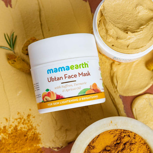 Mamaearth Ubtan Face Pack Mask: Saffron, Turmeric & Apricot Oil, 100 ml