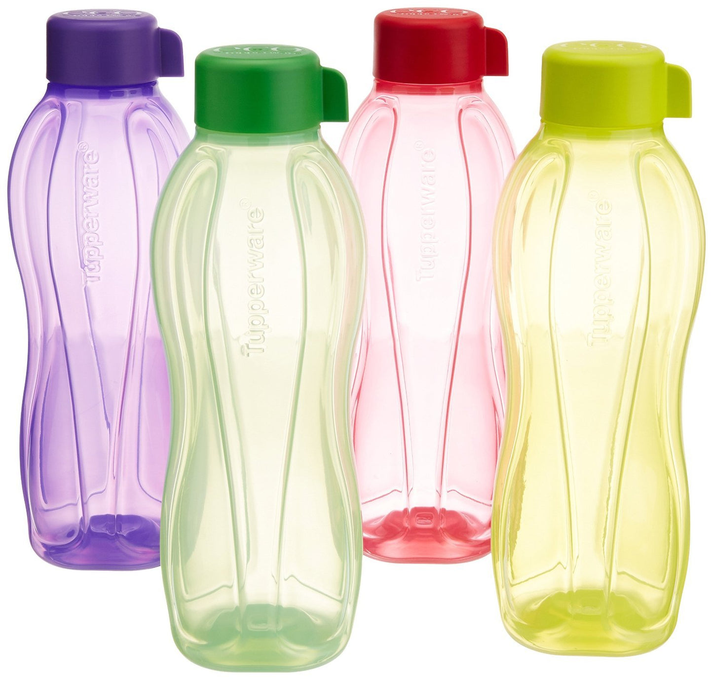 Tupperware Aqua-Safe Plastic Water Bottle, Set of 4 (1 Litre Each)