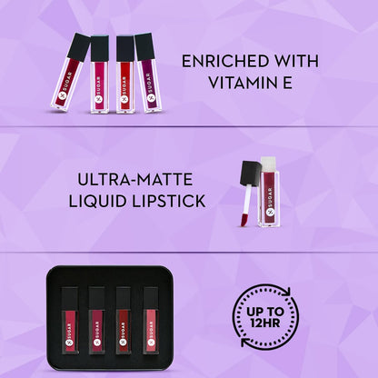 SUGAR Cosmetics Smudge Me Not Liquid Mini Lipstick Gift Set: Nude