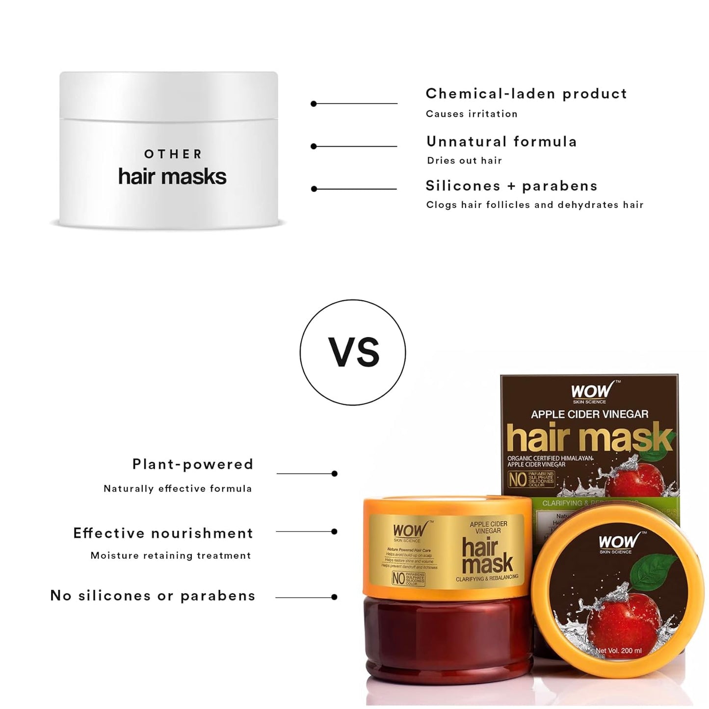 WOW Apple Cider Vinegar Hair Mask: 200 ml