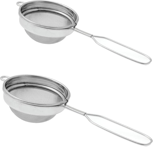 iKonbi Classic Wire Handle Tea Strainer Set Stainless Steel, Sizes 7 & 8, Pack of