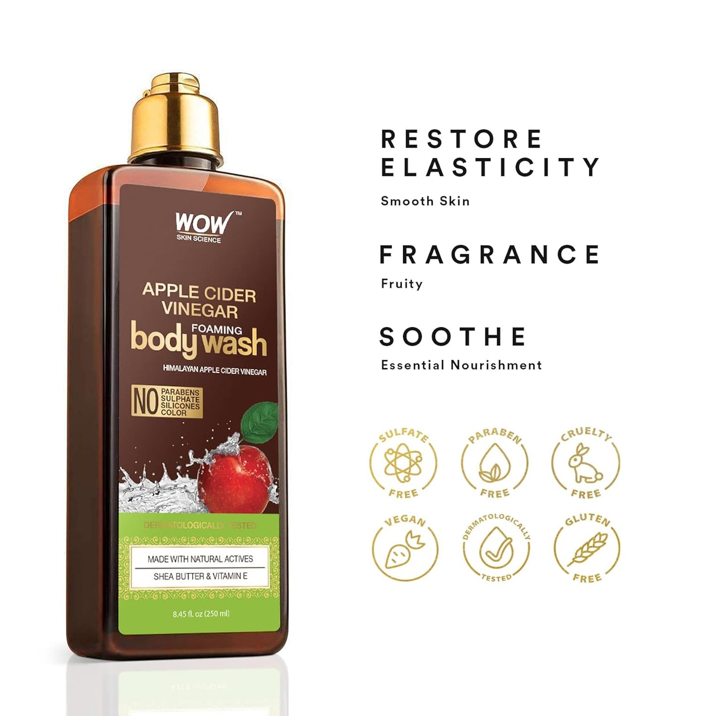 WOW Apple Cider Vinegar Foaming Body Wash: 250 ml