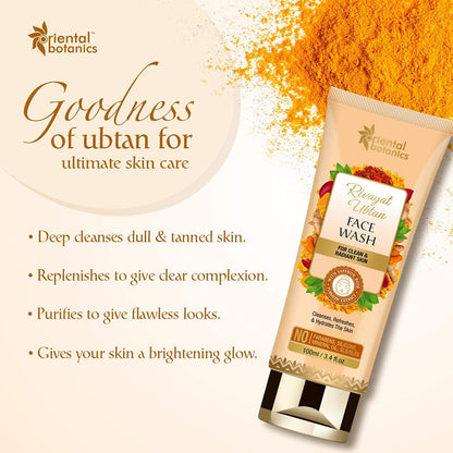 Oriental Botanics Rivayat Ubtan Face Wash: Saffron, Rose & Turmeric, 100 ml