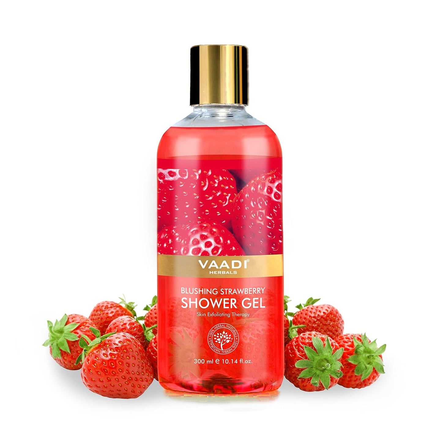 Vaadi Herbals Blushing Strawberry Shower Gel 10.14 Ounces 300 Ml Pack of
