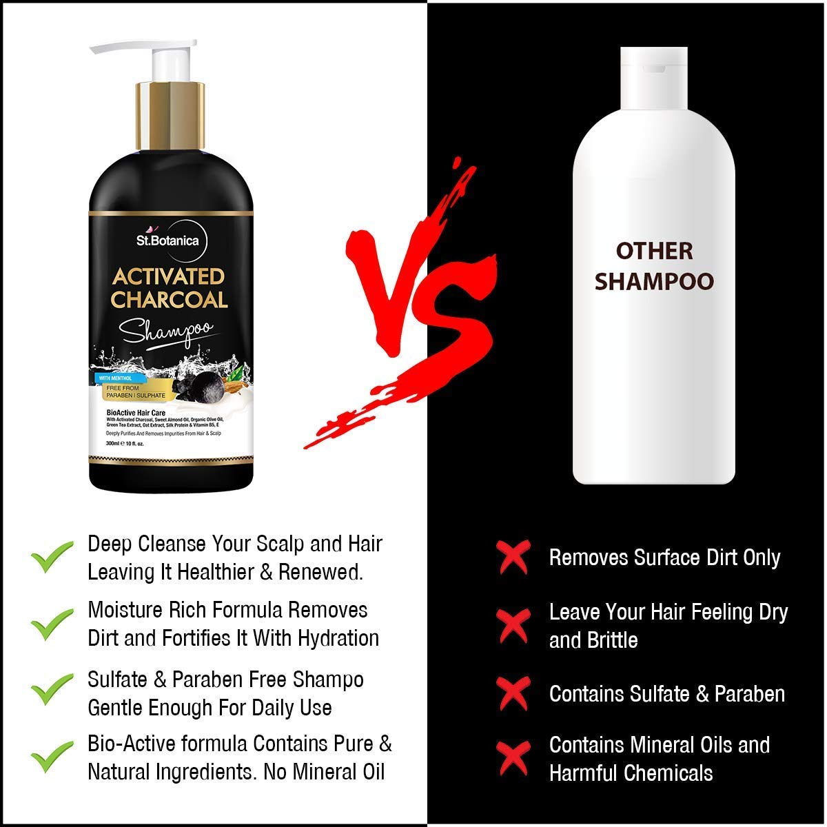 StBotanica Activated Charcoal Hair Shampoo: 300 ml