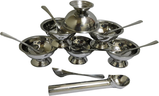 iKonbi Ice Cream Cups/Soup Bowls with Ice Spoons and Heavy Gauge Ice Cream Scoop – Set of