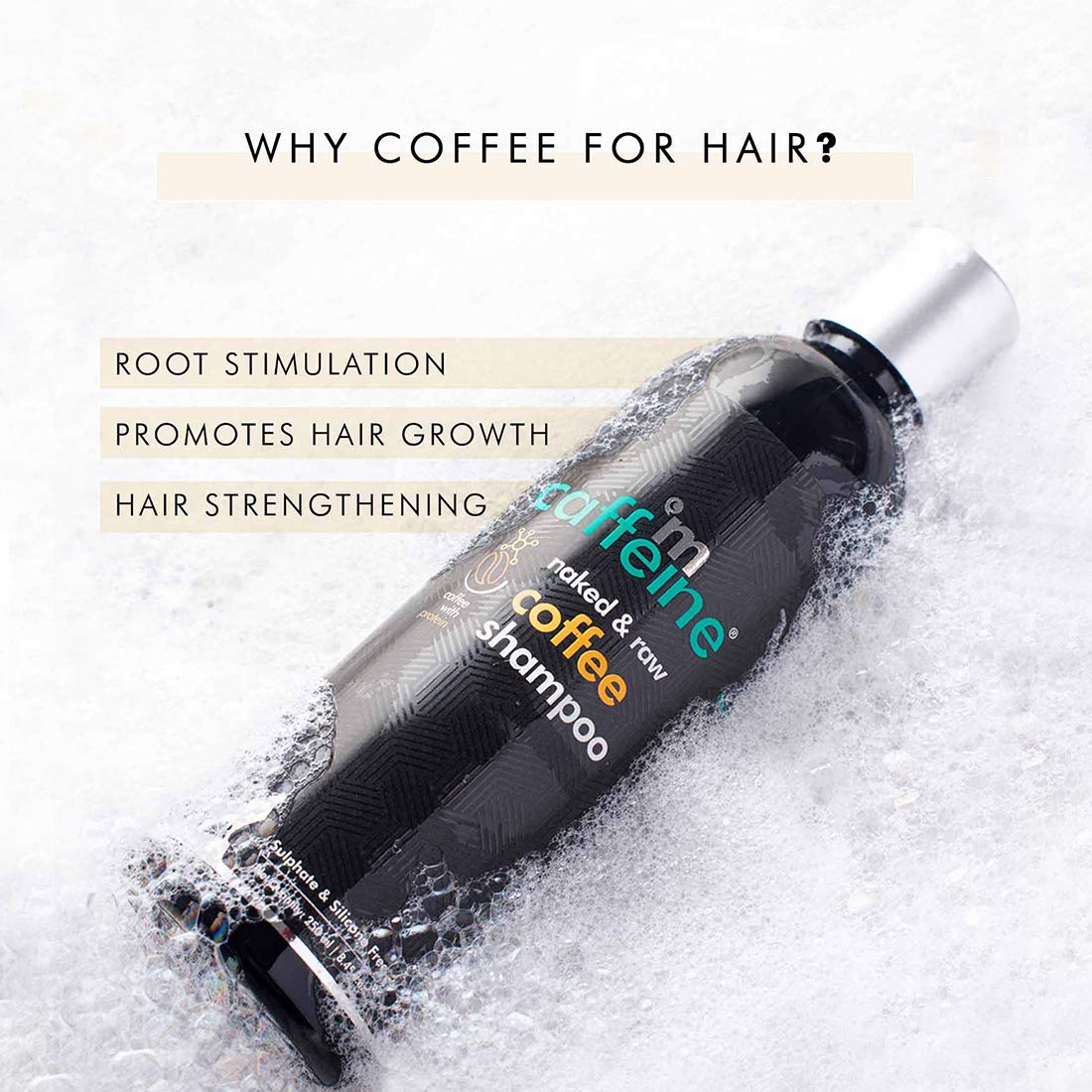 mCaffeine Sulfate Free Shampoo: Coffee, Protein & Argan Oil, 250 ml