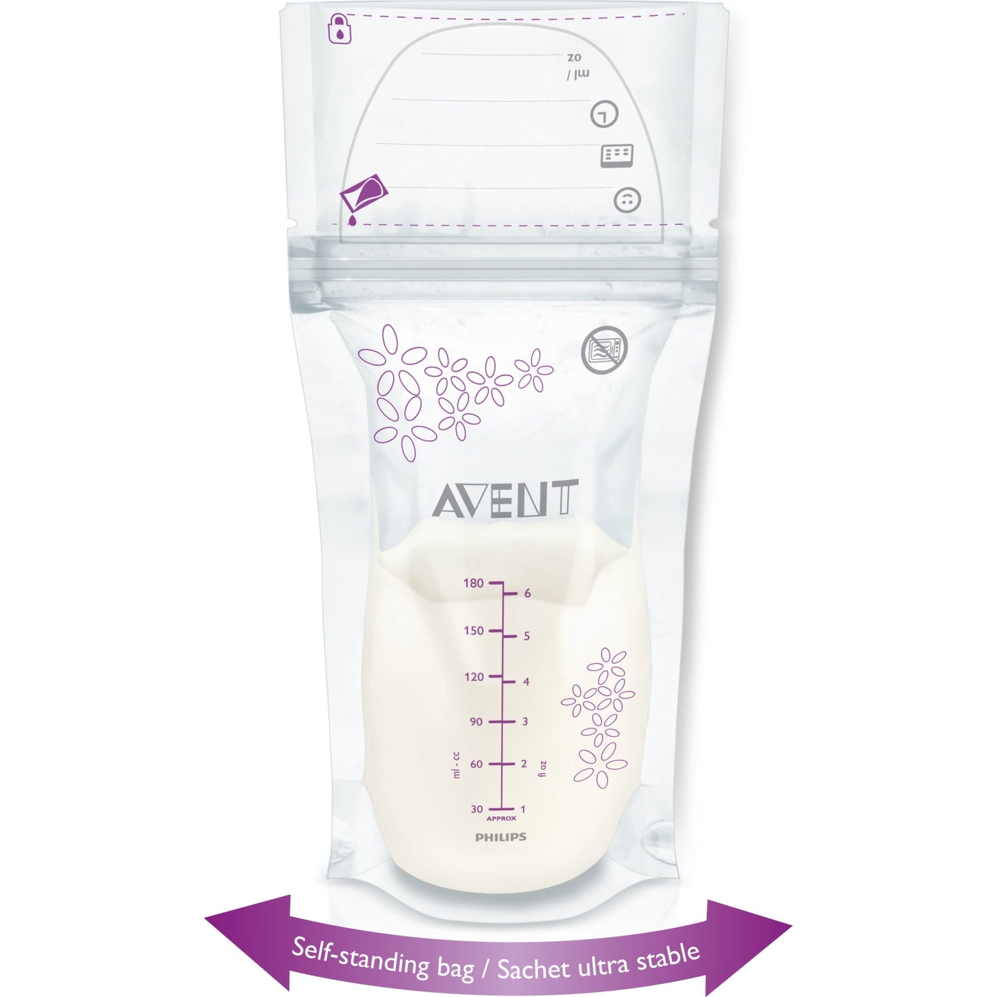 Philips AVENT 6-oz Breast Milk Storage Bags, 50-Count, BPA-Free