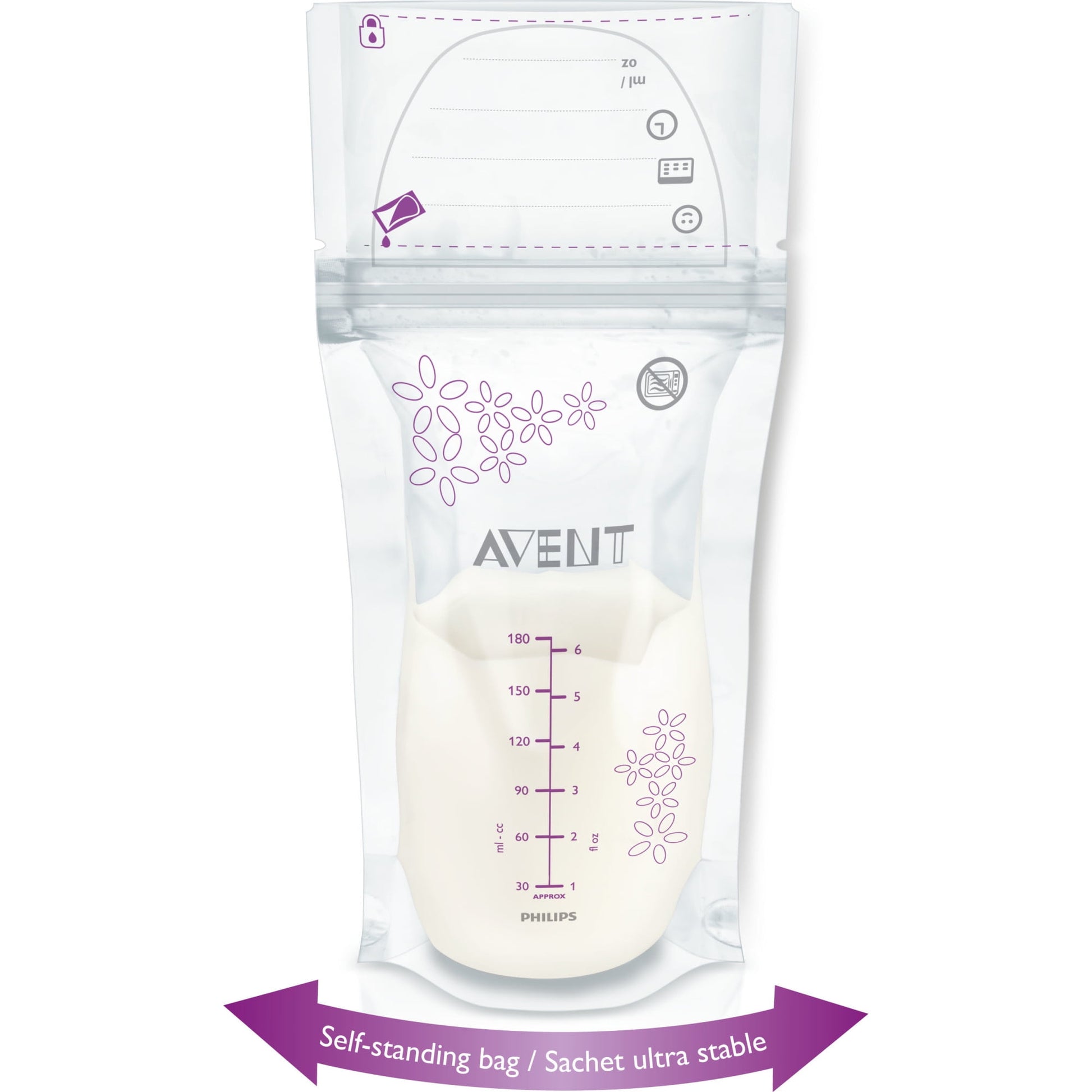 Philips AVENT 6-oz Breast Milk Storage Bags, 50-Count, BPA-Free