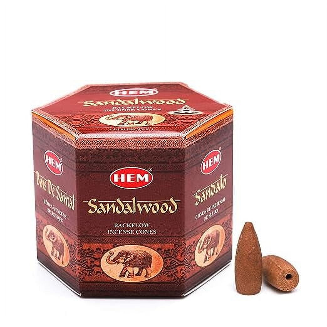 Hem Sandalwood Backflow Brown Incense Cones