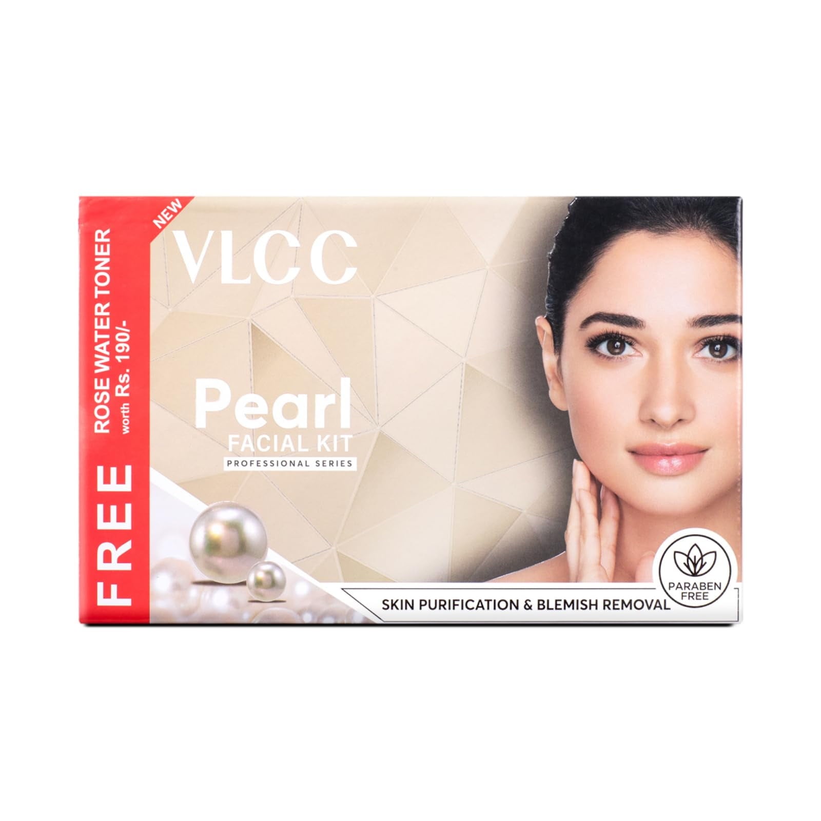 Vlcc Pearl Facial Kit With Free Rose Water Toner - 300G + 100Ml | Luminous And Radiant Ski