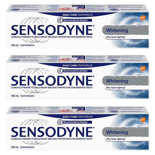 Sensodyne Sensitivity Toothpaste for Sensitive Teeth, Whitening Plus Tartar Control, 100ml