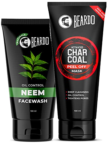 Beardo Activated Charcoal Peel off Mask Paste and Neem Facewash Combo (Pack of 2)