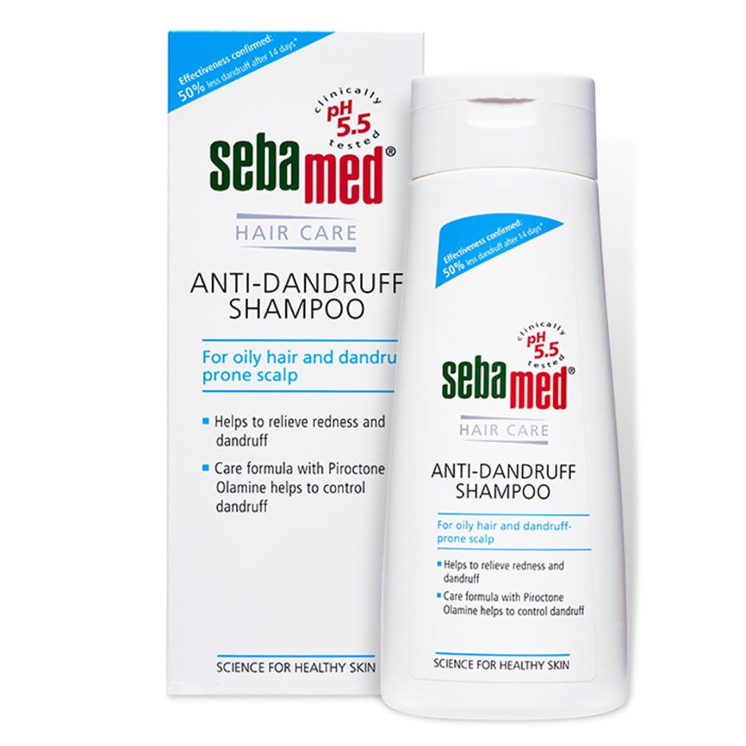 Sebamed Anti-Dandruff Shampoo | pH 5.5 I Confirmed 50% less dandruff in 2 weeks | Pirocton
