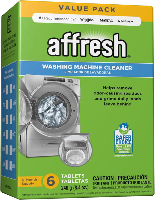 Washing Machine Cleaner, Cleans Front Load and Top Load Washers, Including HE, 6 Tablets