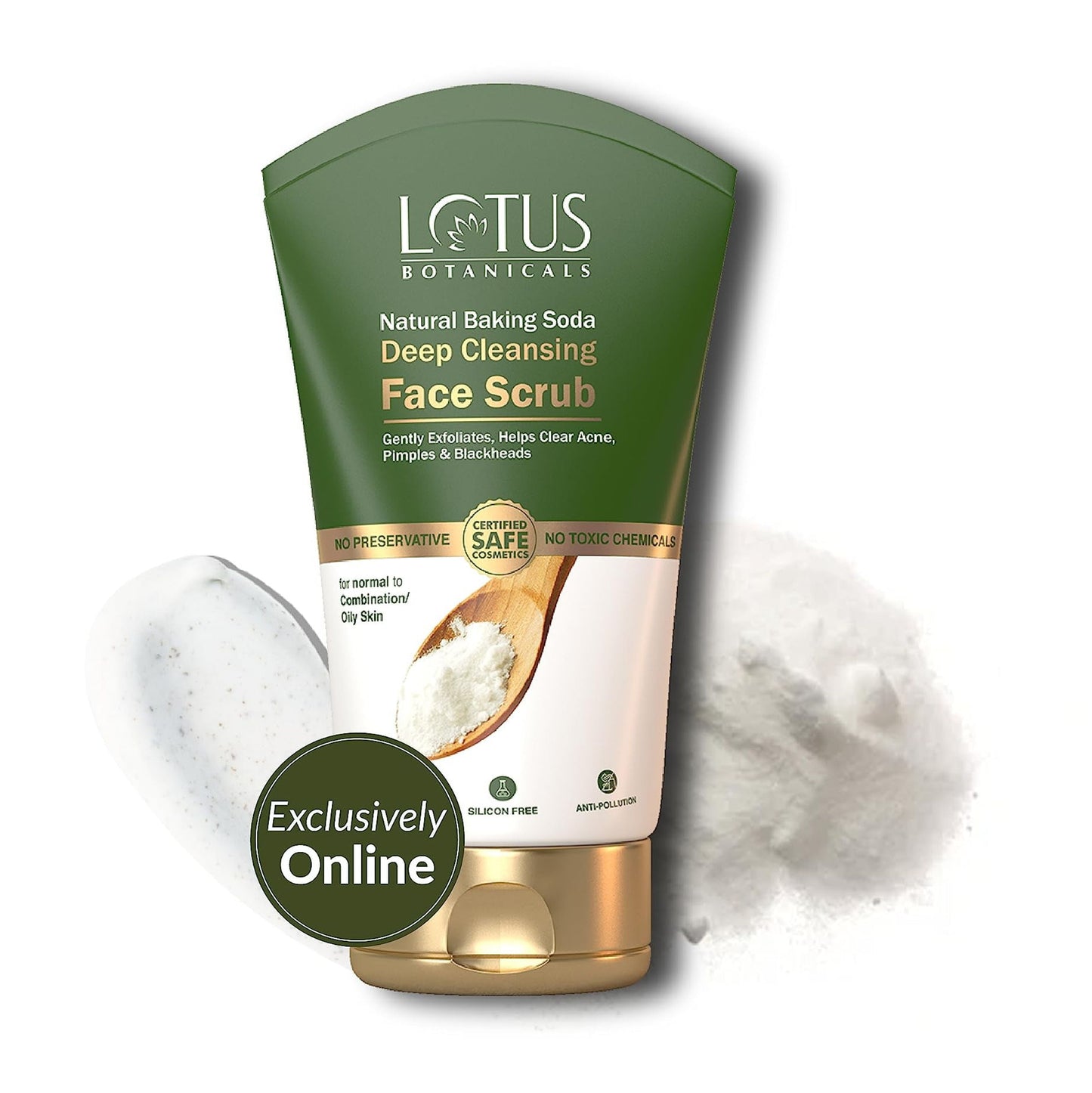 Lotus Botanicals Baking Soda Deep Cleansing Face Scrub| Oil Control, Anti - Acne | Sulphat