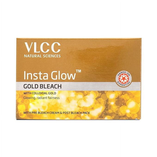 VLCC Insta Glow Gold Bleach - 402 g | Perfect Skin Match, Reduces Facial Hair Visibility,