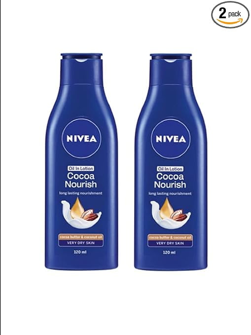 Nivea Unisex Set of 2 Cocoa Nourish Oil BodyLotion 200ml (pack of 2)