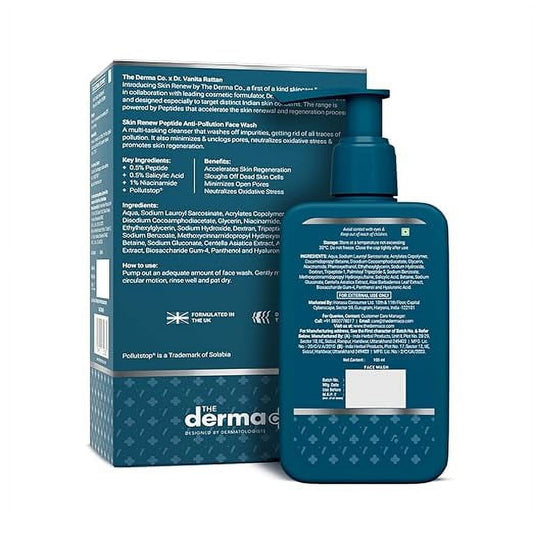 The Derma Co. X Dr.V Skin Renew Peptide Anti-Pollution FaceWash With Peptides & Niacinamid