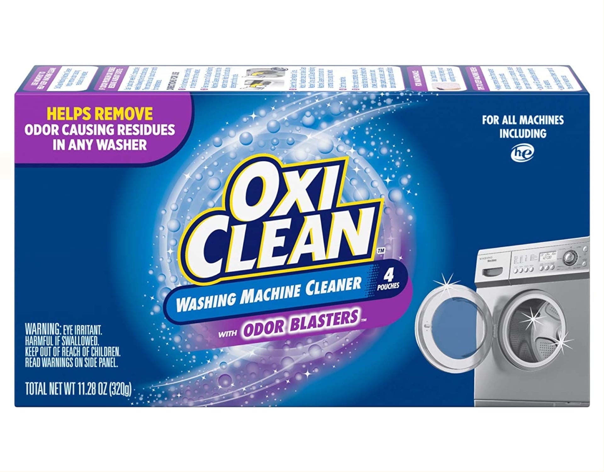 OxiClean Washing Machine Cleaner with Odor Blasters, 4 Count 11.28 oz