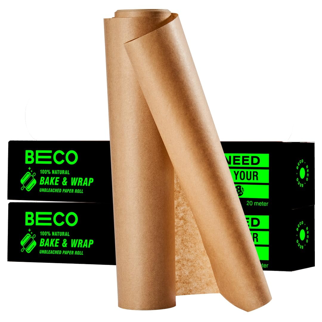 Beco Eco-Friendly Baking & Wrapping Paper, 20 Meter Roll Each, Pack Of 2, 100% Bamboo Pulp