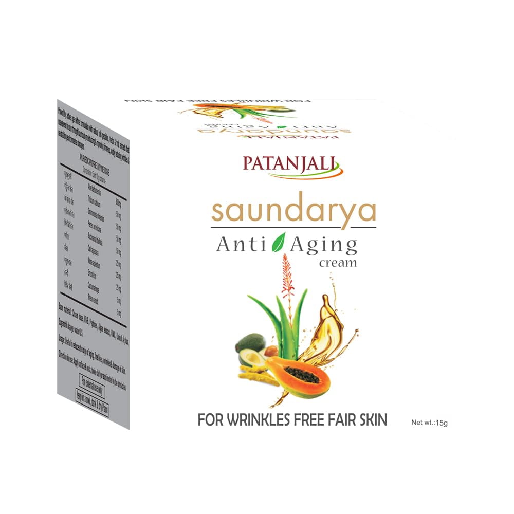 patanjali Saundarya Anti Aging Cream, 15g / 0.03 lb