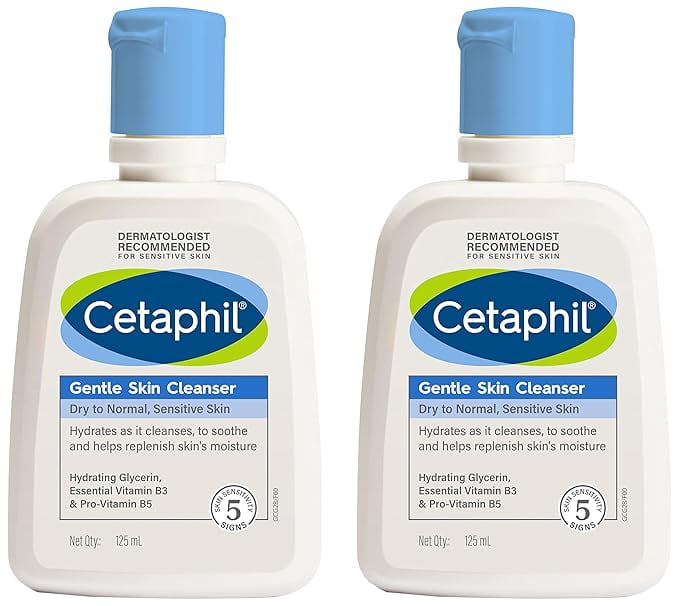 Cetaphil FaceWash Gentle Skin Cleanser for Dry to Normal, Sensitive Skin, 125 ml Hydrating