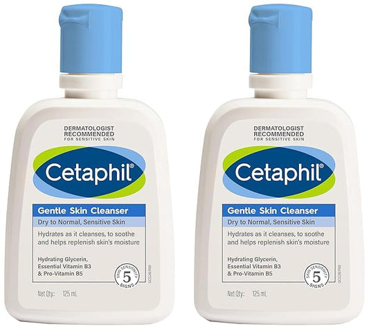 Cetaphil FaceWash Gentle Skin Cleanser for Dry to Normal, Sensitive Skin, 125 ml Hydrating