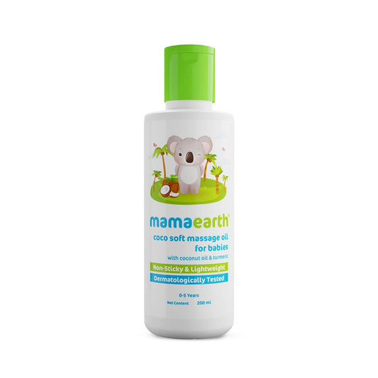 Mamaearth Coco Soft Massage Oil for new born, with Coconut & Turmeric Oil - 200 ml